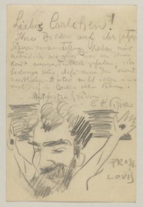 Lovis Corinth a Carl Strathmann: postal, matasellada el 16 de enero de 1903 de Lovis Corinth