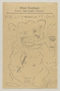 Lovis Corinth a Carl Strathmann: postal, matasellada el 20 de abril de 1905