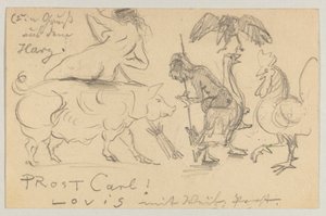 Lovis Corinth a Carl Strathmann: postal, matasellada el 21 de julio de 1905