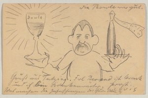 Lovis Corinth a Carl Strathmann: postal, matasellada el 22 de septiembre de 1902