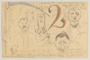 Lovis Corinth a Carl Strathmann: postal, matasellada el 24 de diciembre de 1901