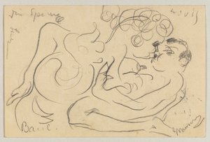 Lovis Corinth a Carl Strathmann: postal, matasellada el 25 de marzo de 1908 de Lovis Corinth