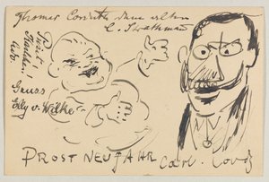 Lovis Corinth a Carl Strathmann: postal, matasellada el 27 de diciembre de 1904