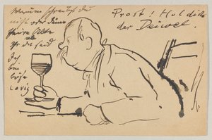 Lovis Corinth a Carl Strathmann: postal, matasellada el 2 de septiembre de 1902