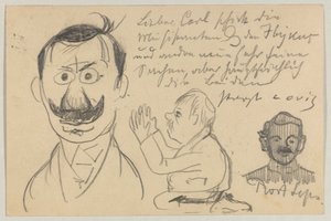 Lovis Corinth a Carl Strathmann: postal, matasellada el 30 de enero de 1903