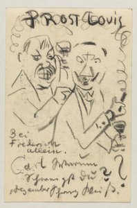 Lovis Corinth a Carl Strathmann: postal, matasellada el 30 de octubre de 1907 de Lovis Corinth