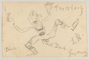Lovis Corinth a Carl Strathmann: postal, matasellada el 6 de noviembre de 1906