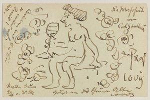 Lovis Corinth a Carl Strathmann: postal, matasellada el 8 de marzo de 1906