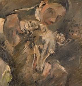 Max Mainer con un galgo siberiano, 1917 de Lovis Corinth