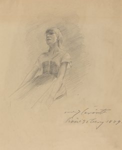 Joven Mujer Sentada [recto] de Lovis Corinth