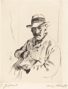 Autorretrato con sombrero de paja de Lovis Corinth