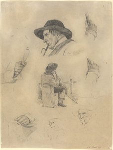 Hoja de bocetos de Lovis Corinth