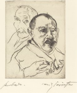 Boceto de dos cabezas masculinas, autorretratos, 1915 de Lovis Corinth