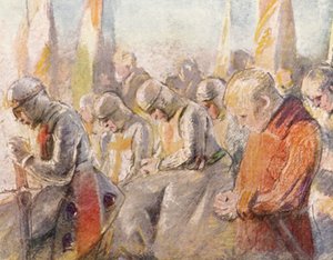 Ilustración para relatos de las Cruzadas (litografía en color)