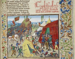 Carlos de Blois capturado en la batalla de La Roche-Derrien, ca 1470-1475 de Loyset Liedet