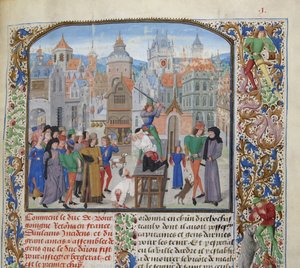 Ejecución de Guillaume Sanche IV de Pommiers, vizconde de Fronsac en Burdeos en 1375 de Loyset Liedet