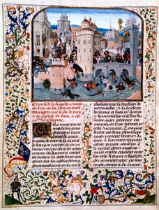 Masacre de los campesinos rebeldes en Meaux, 1358, c. 1475 de Loyset Liedet
