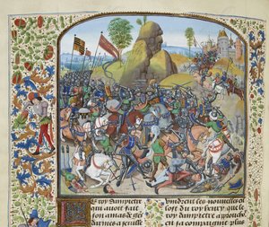 La batalla de Montiel en 1369, ca. 1470-1475 de Loyset Liedet