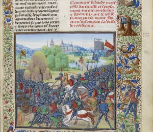 La batalla de Roosebeke el 27 de noviembre de 1382, ca 1470-1475 de Loyset Liedet