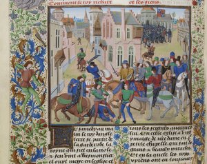 La muerte de Wat Tyler, ca. 1470-1475 de Loyset Liedet