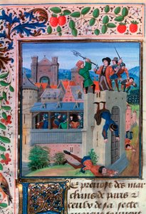 El asesinato de Etienne Marcel, 1358, mediados del siglo XV de Loyset Liedet