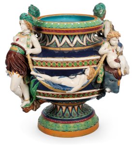 Gran jardinera de mayólica de Minton, c.1870 de Ltd Mintons