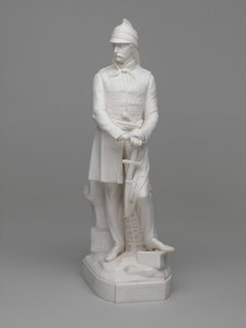 Estatuilla de loza de Paria del Teniente (luego Mayor) William Hodson de Ltd Mintons