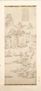 Retiro taoísta en montaña y río (Paisaje después de Ni Zan [1301–1374]) de Lu Zhi