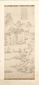 Retiro Daoísta en Paisaje de Montaña y Río después de Ni Zan [1301-1374], 1567 de Lu Zhi