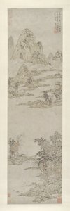 Remando bajo cielos despejados de otoño (Montañas distantes) de Lu Zhi