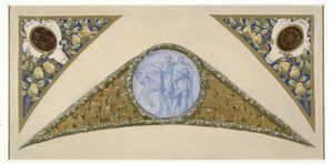 Boceto para la Escalera del Festival del Ayuntamiento de París: Géminis, entre 1888 y 1898 (óleo) de Luc Oliver Merson