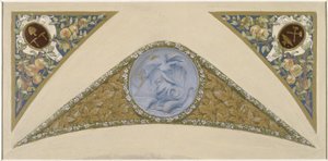 Boceto para la Escalera del Festival del Ayuntamiento de París: Poisson, entre 1888 y 1898 (óleo) de Luc Oliver Merson