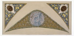 Boceto para la escalera de las Fiestas del Ayuntamiento de París: Capricorne, entre 1888 y 1898 (óleo) de Luc Oliver Merson