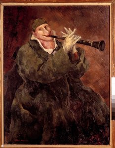 Grock tocando la trompeta El payaso Gock (1880-1959) tocando el clarinete. Pintura de Luc Albert Moreau (1882-1948) siglo XX. París. Museo Municipal de Arte Moderno de Luc Albert Moreau