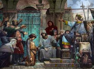 San Luis condena a Enguerrand IV de Coucy (1220-1310) - San Luis castigando a Enguerrand IV de Coucy