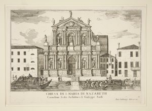 Iglesia de Santa Maria di Nazareth desde de Luca Carlevarijs