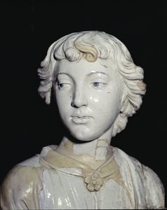 Ángel Sosteniendo una Vela (detalle) de Luca Della Robbia