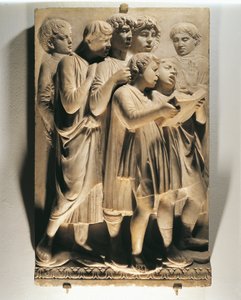 Laudate Eum in choro (Salmo 150, Laudate Dominum), panel con niños cantando