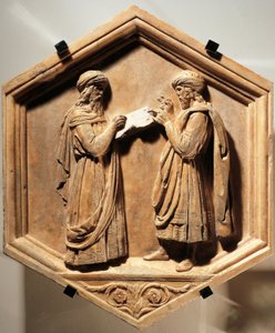 Pitágoras y Euclides de Luca Della Robbia