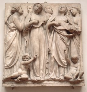 Ángeles cantores, relieve de la Cantoria, c.1432-38