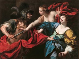 Venus impide que su hijo Eneas mate a Helena de Troya