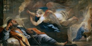 El sueño de San José por Luca Giordano, ca. 1696 de Luca Giordano
