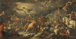 Elevación de la cruz de Luca Giordano