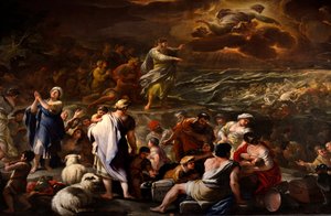 Partiendo el Mar Rojo de Luca Giordano
