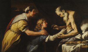 Presentación de Jacob a Isaac (óleo sobre lienzo) de Luca Giordano