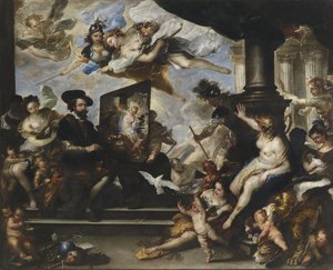 Rubens pintando la Alegoría de la Paz de Luca Giordano