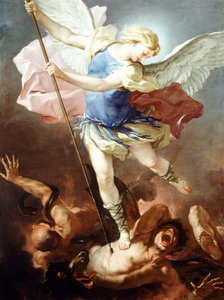 San Miguel vence al demonio, de Luca Giordano (1634-1705), óleo sobre lienzo