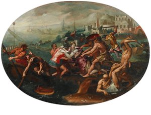 El rapto de Helena de Luca Penni