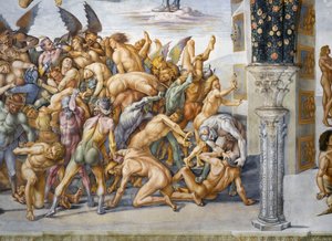 Condenados en el infierno, del ciclo de frescos del Juicio Final de Luca Signorelli