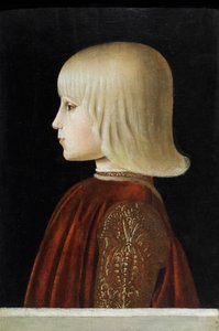 Retrato de un joven (¿Guidubaldo da Montefeltro), c.1478 (temple sobre tabla) de Luca Signorelli